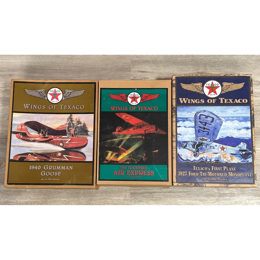 Wings of‎ Texaco Die-Cast Metal Coin Bank Set Grumman Goose Lockheed Air Express